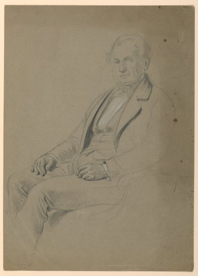 Kresba, Sedící muž, 1860 od Daniel Huntington