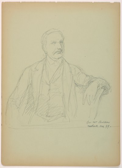 Kresba, pan Sheldon sedící od Daniel Huntington