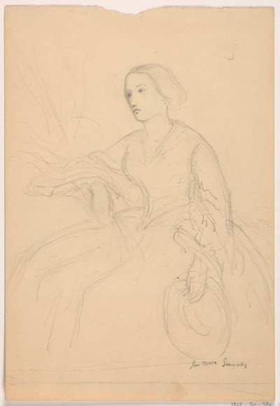 Kresba, paní Sheppard Gandy sedící; Verso: paní Sheppard Gandy sedící, 1859 od Daniel Huntington