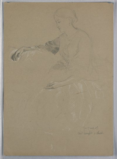 Kresba, paní William Wright a dítě, 1857 od Daniel Huntington