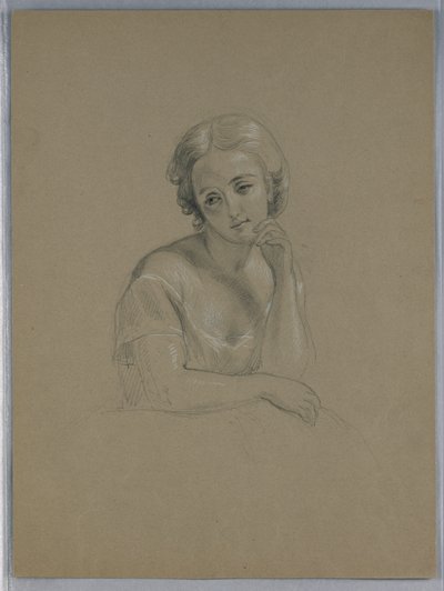 Kresba, možná studie pro "Marth, 1860 od Daniel Huntington