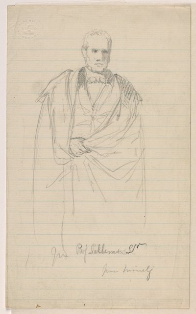 Kresba, Prof. Benjamin Silliman, Sr. Stojící; vlevo: Prof. Benjamin Silliman, st. Sedící, 1858 od Daniel Huntington