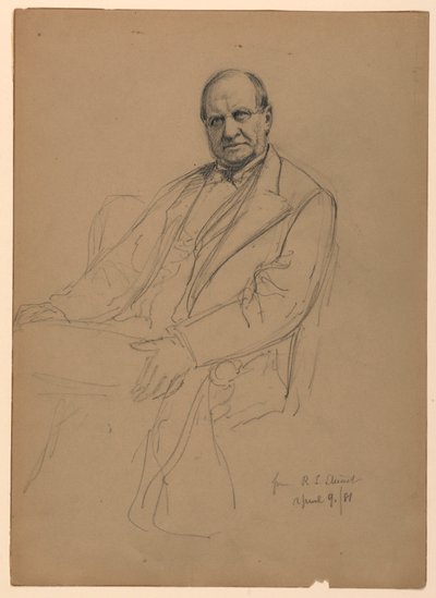 Kresba, Robert L. Stuart vsedě, 1881 od Daniel Huntington