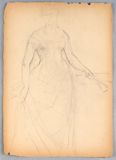 Kresba, Skica k portrétu Belly Worshamové, 1878 od Daniel Huntington