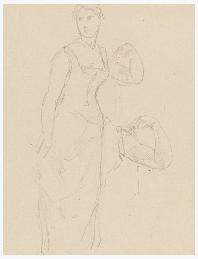Kresba, Skica k portrétu Belly Worshamové, 1878 od Daniel Huntington