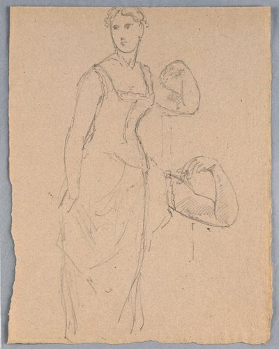 Kresba, Skica k portrétu Belly Worshamové, 1878 od Daniel Huntington