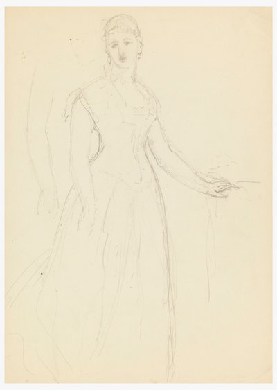 Kresba, Skica k portrétu Belly Worshamové, 1878 od Daniel Huntington