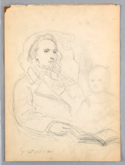 Kresba, náčrtky k "Lekci milosrdenství" a portrét Petera Richardse mladšího, 1849 od Daniel Huntington
