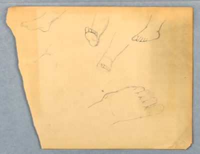 Kresba, Studie levé nohy dítěte, 1845-55 od Daniel Huntington