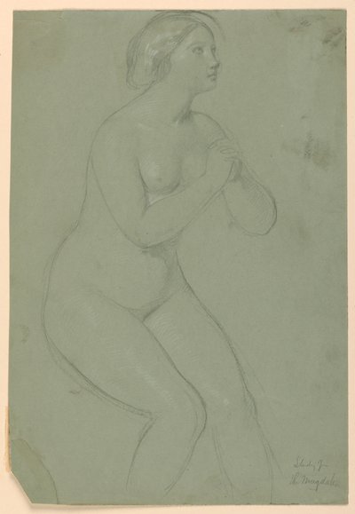 Kresba, studie k "Magdaleně", F, 1852 od Daniel Huntington