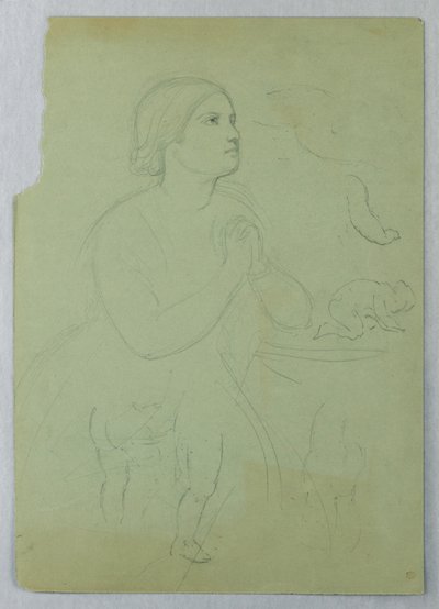 Kresba, Studie ke "Společenství t", 1845 od Daniel Huntington