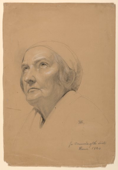 Kresba, Studie k "přijímání nemocných", 1844 od Daniel Huntington