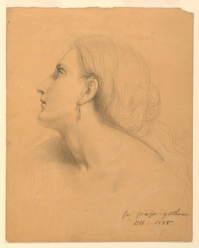 Kresba, studie k filmu "Sběrači hroznů", červenec 1855 od Daniel Huntington