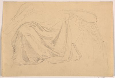 Kresba, studie k filmu "Spravedlnost a mír", drapérie, 1878-86 od Daniel Huntington