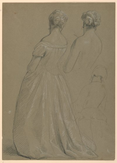 Kresba, studie k "Přijetí Marthy Washingtonové", 1860 od Daniel Huntington