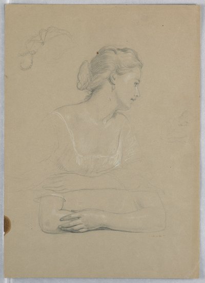 Kresba, studie k "Přijetí Marthy Washingtonové", 1860 od Daniel Huntington