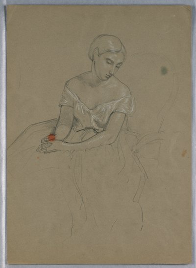 Kresba, studie k "Přijetí Marthy Washingtonové", 1860 od Daniel Huntington