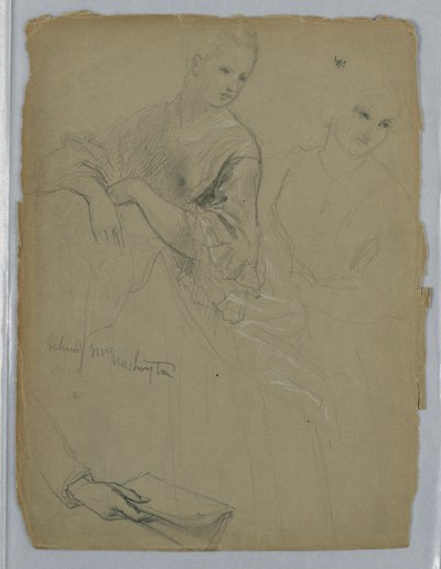 Kresba, studie k "Přijetí Marthy Washingtonové", 1869 od Daniel Huntington
