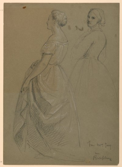 Kresba, studie k "Přijetí Marthy Washingtonové", 1860 od Daniel Huntington