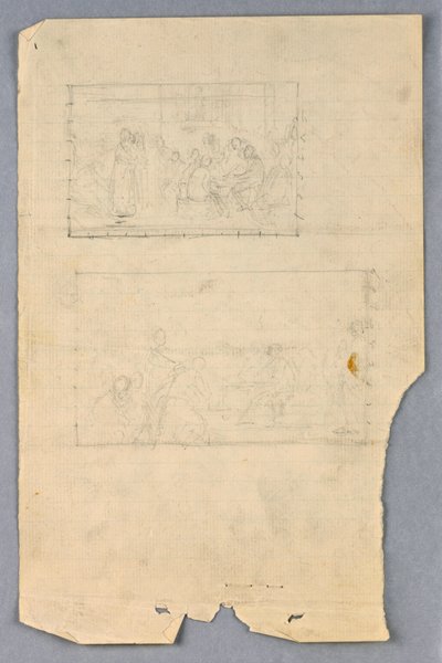 Kresba, Studie pro "Vědeckou skupinu", 1858 od Daniel Huntington