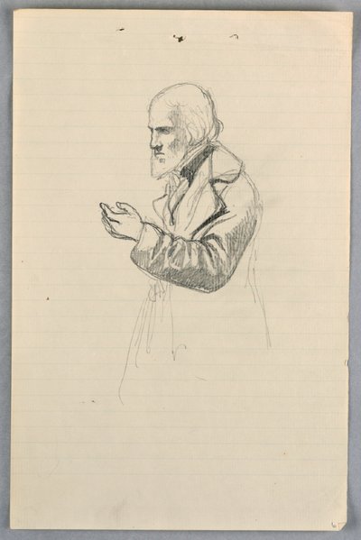 Kresba, Studie pro "Vědeckou skupinu", 1858 od Daniel Huntington