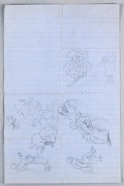 Kresba, Studie pro "Vědeckou skupinu", 1858 od Daniel Huntington