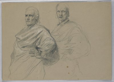 Kresba, studie k filmu "Tizián ukazuje", 1871-72 od Daniel Huntington