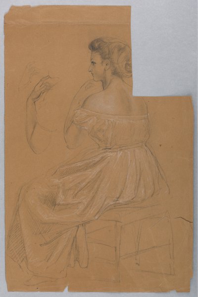 Kresba, Studie k filmu "Tizián ukazuje", 1872 od Daniel Huntington