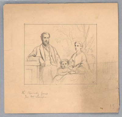 Kresba, studie k filmu "Tizián ukazuje", 1872 od Daniel Huntington