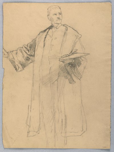 Kresba, Studie k filmu "Tizián ukazuje", 1872 od Daniel Huntington