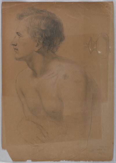 Kresba, studie pro "Tribute Money", červenec 1852 od Daniel Huntington
