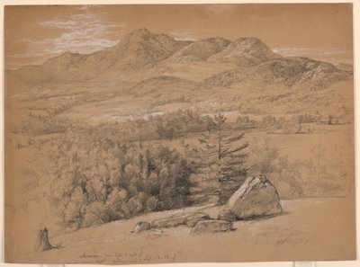 Kresba, Pohled na horu Chocorua z kopce napravo od Albany Road, 12. září 1854 od Daniel Huntington