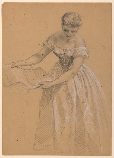 Kresba, stojící žena, 1860 od Daniel Huntington