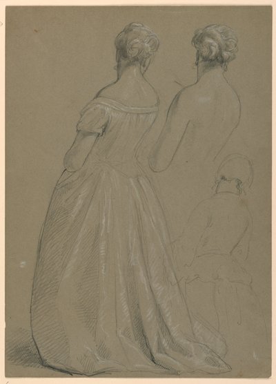 Studie stojící ženy pro „Republikánský soud“ (recepční den lady Washingtonové) od Daniel Huntington