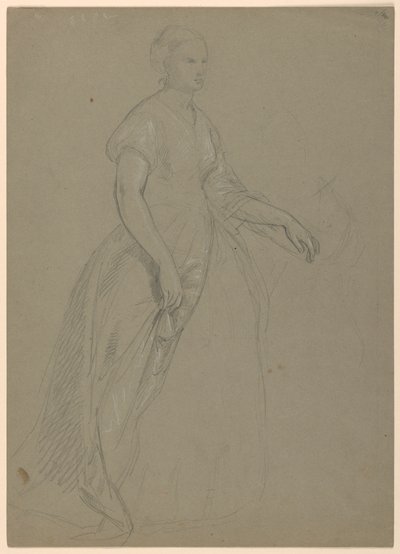Studie stojící ženy pro „Republikánský soud“ (den přijetí lady Washingtonové) od Daniel Huntington