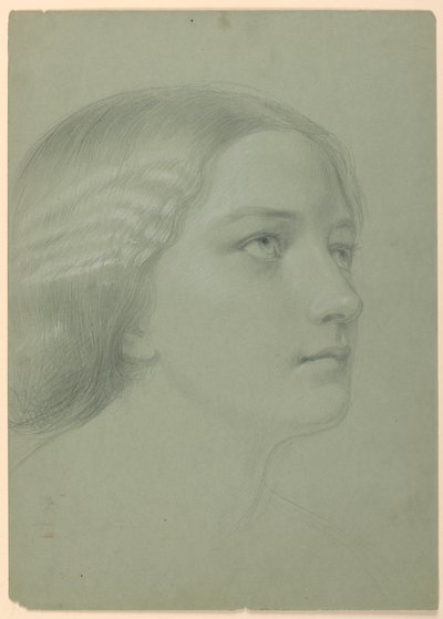 Studie ženské hlavy pro "A Magdalen" od Daniel Huntington