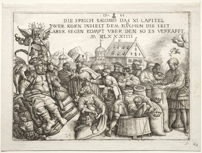 Ilustrace k příslovím XI (The Hoarders of Grain) od Daniel I Hopfer
