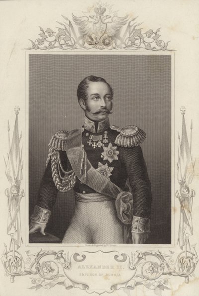 Alexandr II., ruský car (18181881) (rytina) od Daniel John. Pound