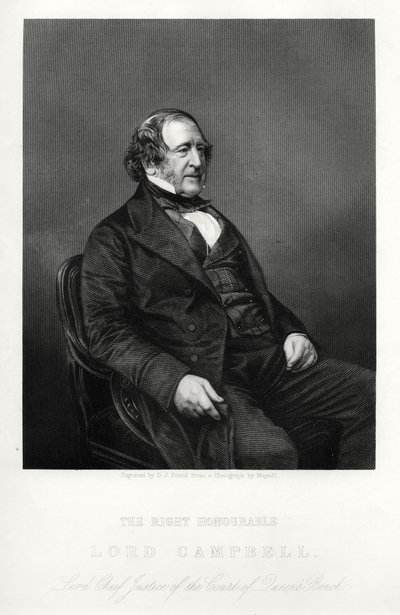 John Campbell, 1. baron Campbell, britský liberální politik a právník, c1880 od Daniel John Pound