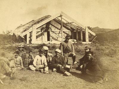 Kuwaitis Runanga House, Waiona, Bay of Islands, kolem roku 1870 (tisk alba) od Daniel Louis Mundy