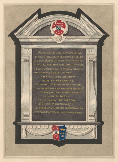 Památník George, hraběte z Berkeley z Cranford Church od Daniel Lysons