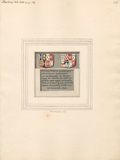 Památník Elizabeth Powle, z Barking Church od Daniel Lysons