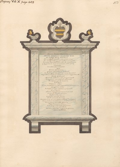 Památník Jacob Augustus Blondel z kostela Stepney od Daniel Lysons