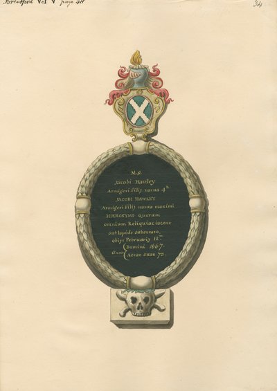 Památník Jacoba Hawleyho z Brentforth Church od Daniel Lysons
