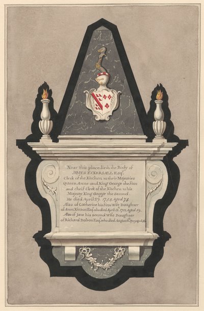 Památník Jamese Eckersalla a jeho manželky Catherine a jeho druhé manželky Catherine a jeho druhé manželky Jane z Drayton Church od Daniel Lysons