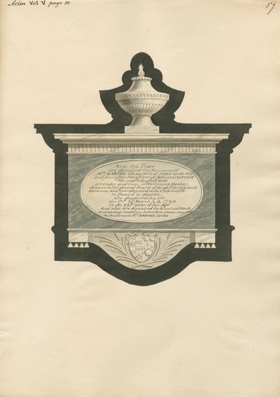 Památník Martha, Philip a George Joseph Cocks z Acton Church od Daniel Lysons