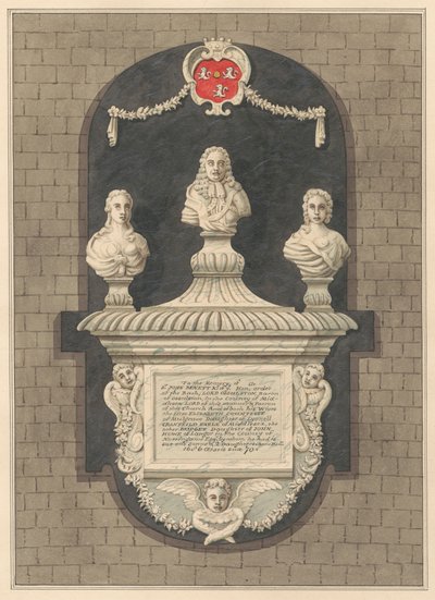 Památník sira Johna Bennetta a jeho manželek Elizabeth a Bridget z Harlington Church od Daniel Lysons