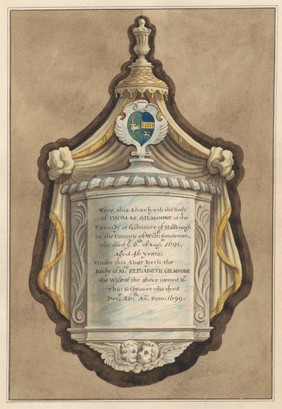 Památník Thomase Gilmoorea a paní Elizabeth Gilmoore z Twickenham Church od Daniel Lysons