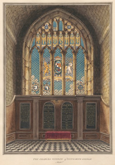 Kancléřské okno Hanworth Church od Daniel Lysons