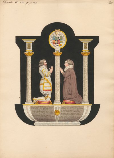 Hrob Dame Katherine Darcy z Isleworth Church od Daniel Lysons